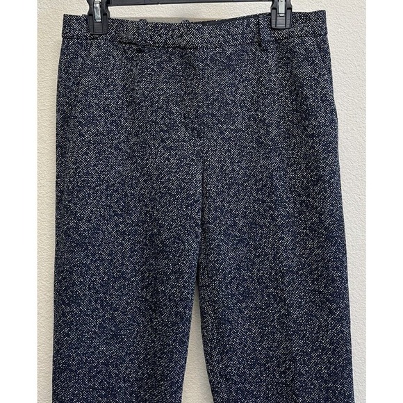Theory Pants Blue Speckled Knit Wool Blend Tailor Trouser C Size 2 Cropped - Picture 3 of 12